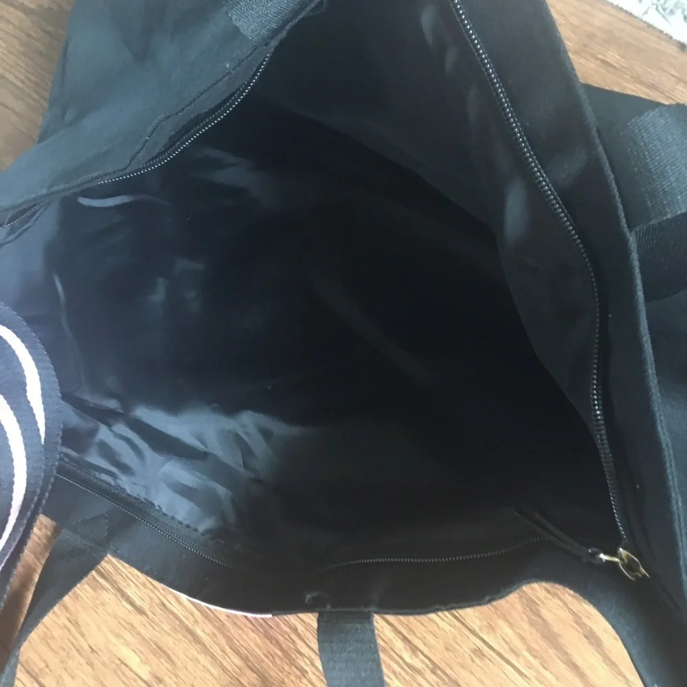 Victoria’s Secret Love Spellout Tote Bag Black Pink Canvas